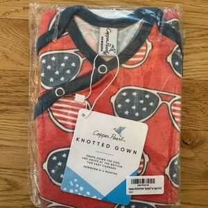 Copper Pearl | Spangled Knotted Gown (newborn, 0-4mos)